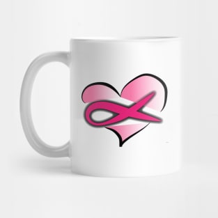 Cancer ribbon heart Mug